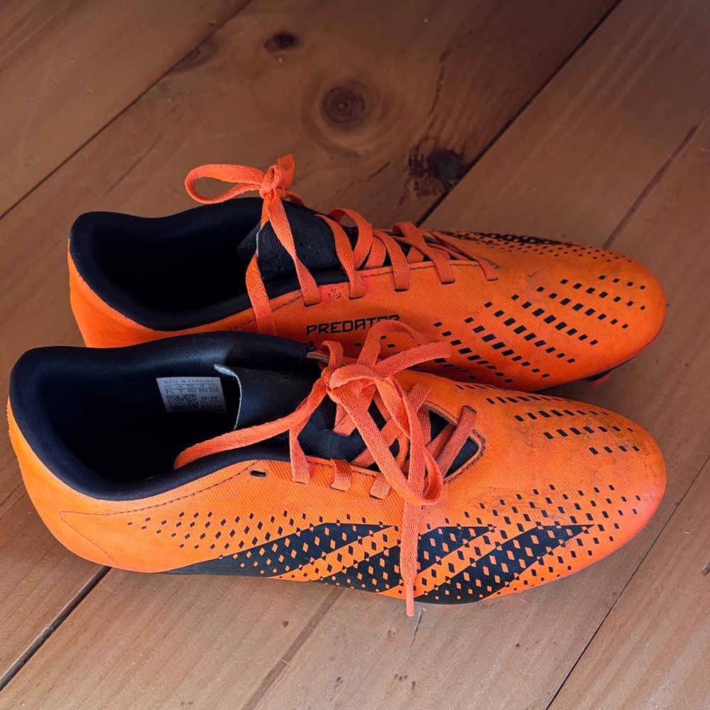 Adidas Men's Orange and Black soccer cleats